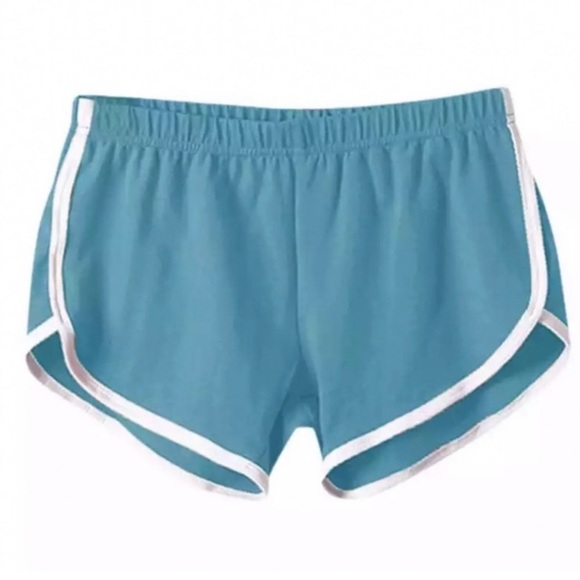 Fitness America Pants - New Woman’s Sports Fitness Light Blue Elastic Comfy Yoga Shorts